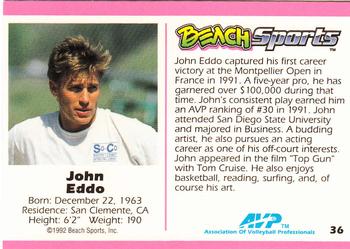 1992 Beach Sports #36 John Eddo Back